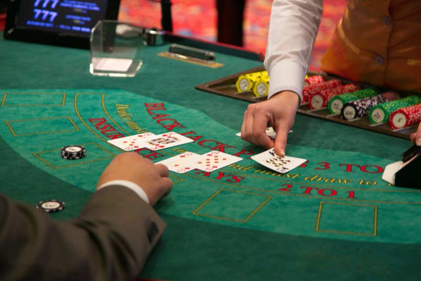 Blackjack spil på casino bord